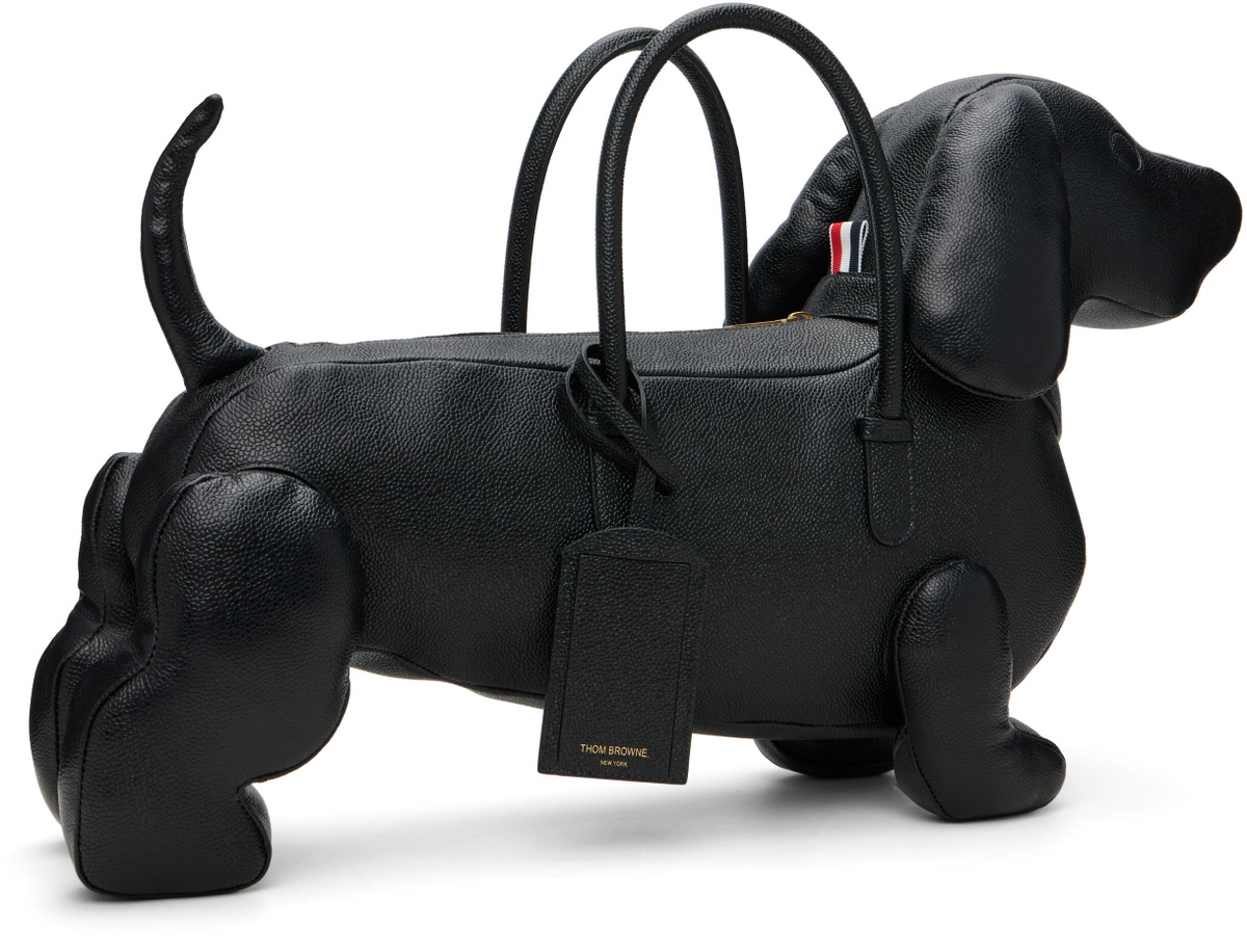 Thom Browne Black Hector Pebble Grain Leather Bag