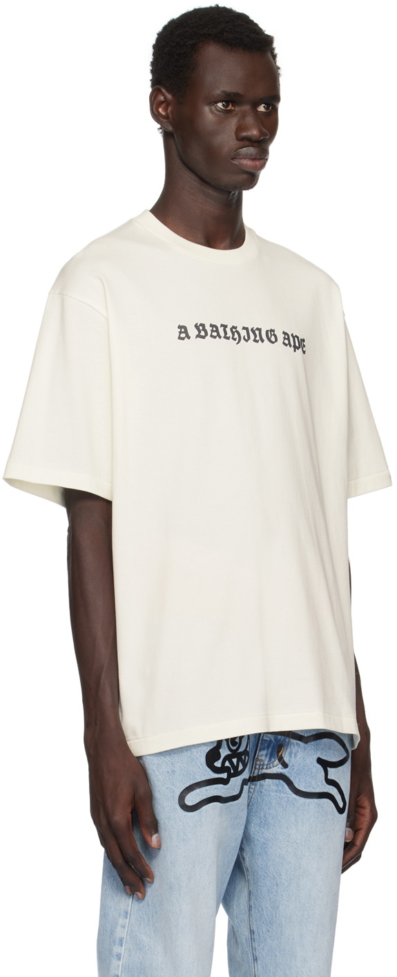 BAPE Off White Gothic Logo Relaxed Fit T shirt