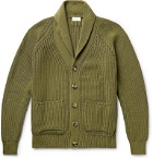 Brioni - Shawl-Collar Ribbed Cotton Cardigan - Green