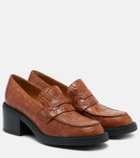 Tod's Croc-effect leather loafer pumps