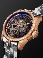 Roger Dubuis - Excalibur 45 Limited Edition Automatic Skeleton 45mm 18-Karat Pink Gold and Rubber Watch, Ref. No. RDDBEX0904