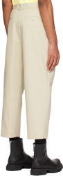 Solid Homme Beige Cropped Trousers