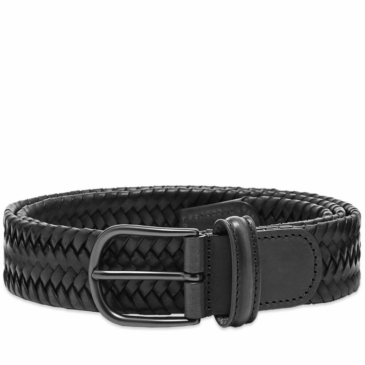 Photo: Anderson's Men's Stretch Woven Leather Belt in Black