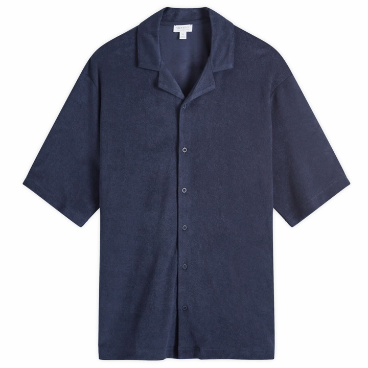 Photo: Sunspel Men's Towelling Vacation Shirt in Navy