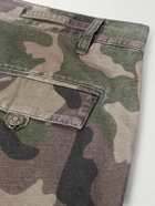 424 - Straight-Leg Camouflage-Print Cotton-Ripstop Drawstring Cargo Shorts - Green