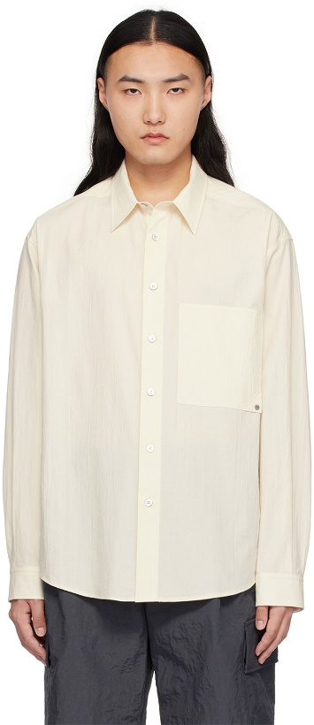 Photo: Solid Homme Off-White Crinkled Shirt