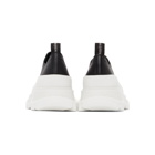 Alexander McQueen Black and White Leather Tread Slick Sneakers