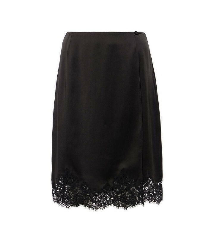 Photo: Stella McCartney Guipure lace-trimmed satin midi skirt