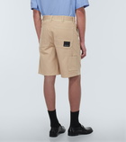 Marni - Leather-trimmed cotton shorts