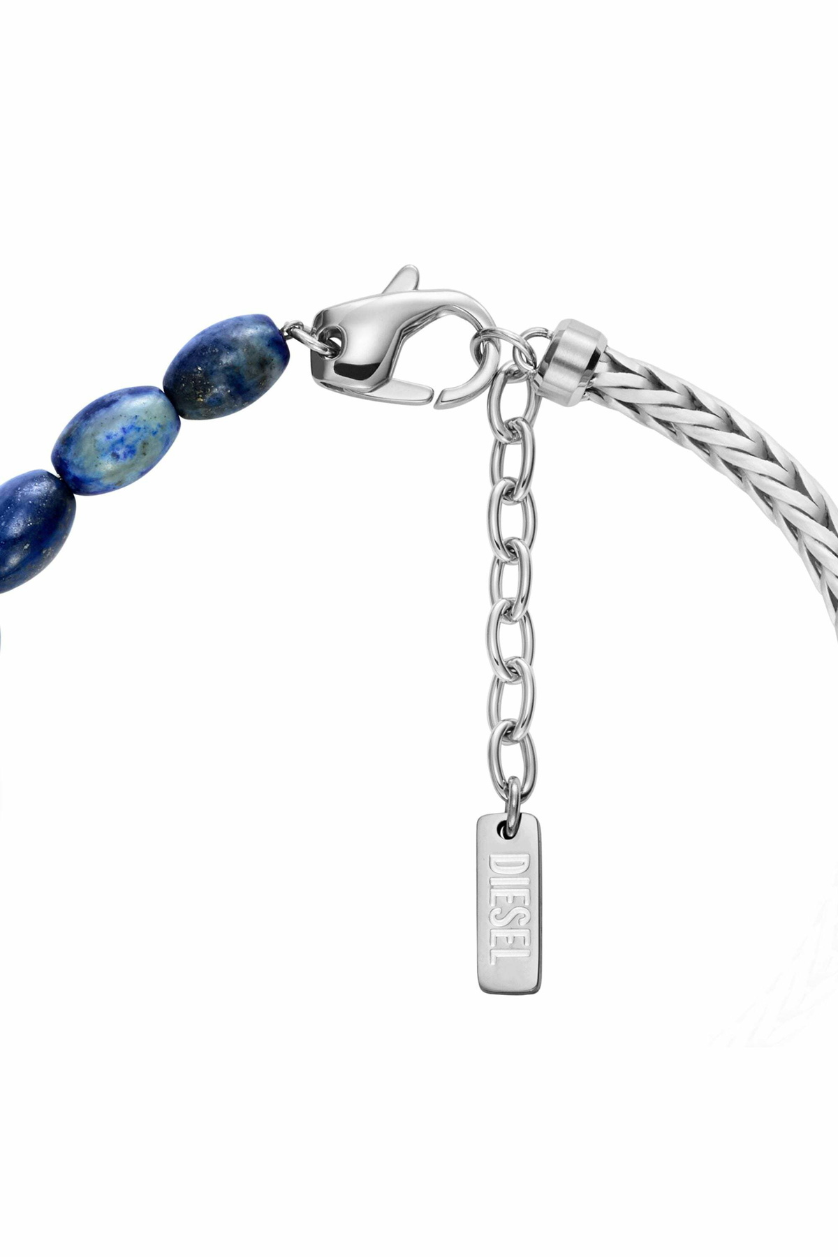 Diesel Lapis Beaded Bracelet - Bracelets - Unisex - Silver