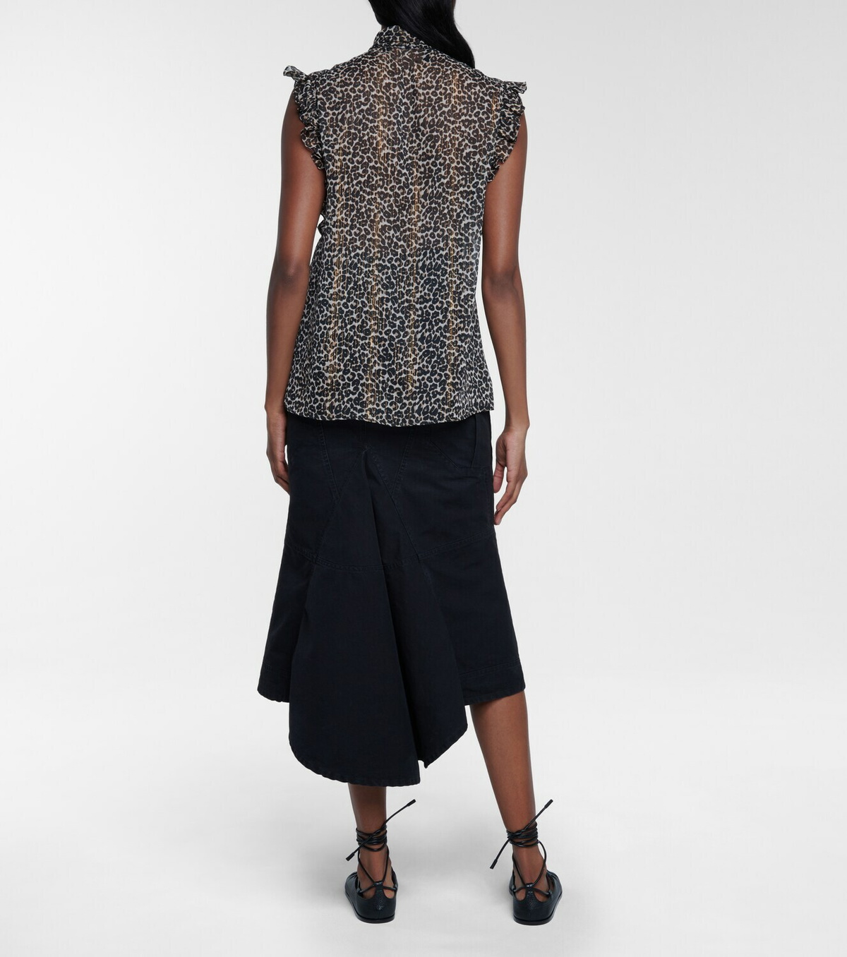 Costarellos Justina leopard-print chiffon top