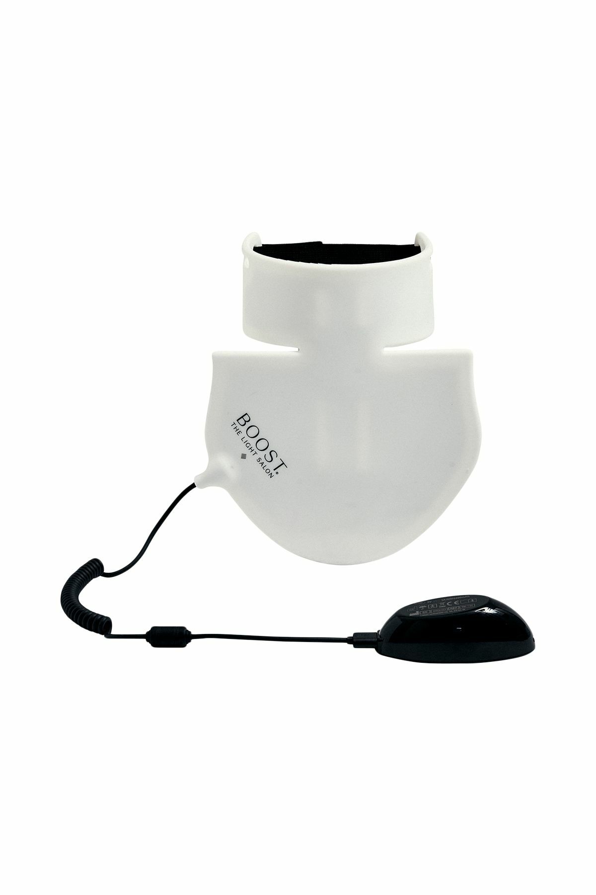 THE LIGHT SALON white eco-leather led neck and décolleté band with red light White