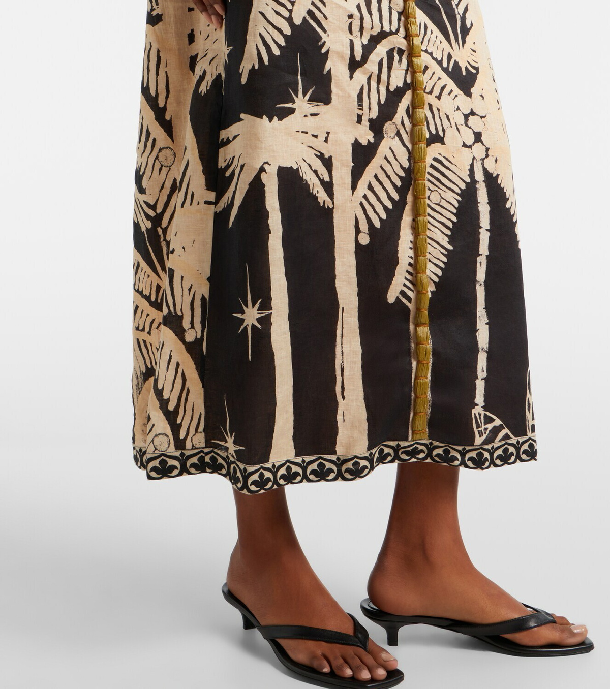 Johanna Ortiz Pradera Geométrica linen maxi dress