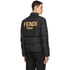 Fendi Reversible Black and Yellow Down Logo Jacket