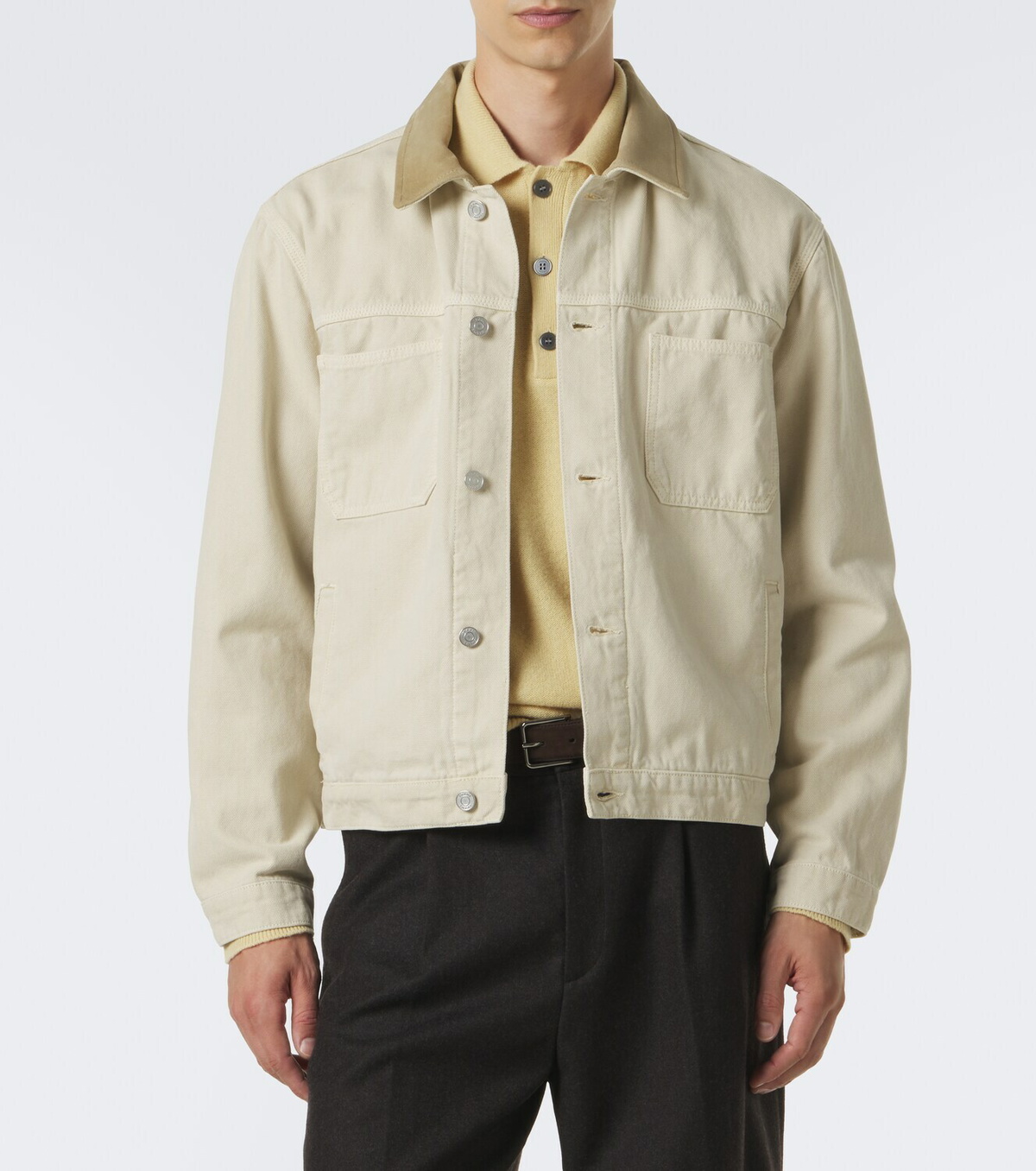Frame Suede-trimmed cotton field jacket