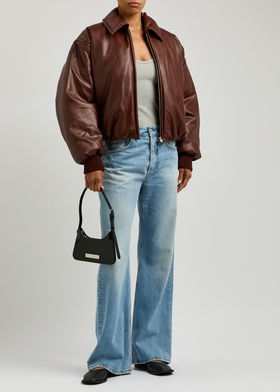 Acne Studios Padded Faux Leather Bomber Jacket Burgundy Acne Acne Studios Padded Faux Leather Bomber Jacket Burgundy Acne