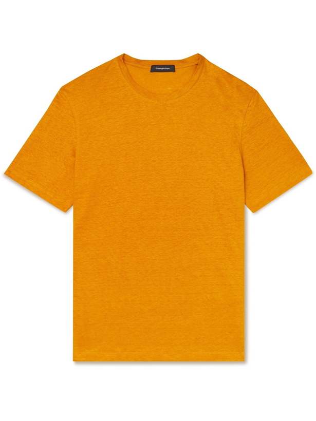 Photo: ERMENEGILDO ZEGNA - Linen T-Shirt - Orange