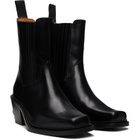 Toga Virilis Black Hard Leather Chelsea Boots