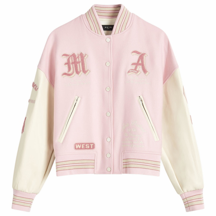 Photo: AMIRI Women's Dream Team Varsity Jacket in Pink