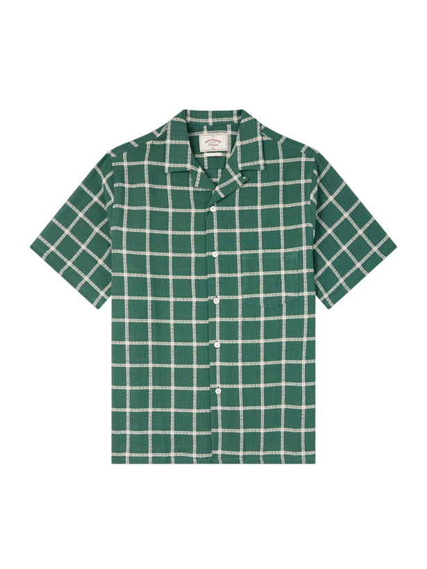 Photo: Portuguese Flannel - Alvor Checked Organic Cotton Shirt - Green