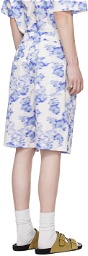 Isabel Marant White & Blue Layan Shorts