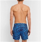 Frescobol Carioca - Tidal Mid-Length Printed Swim Shorts - Blue