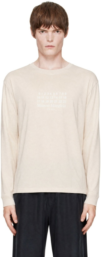 Photo: Maison Margiela Beige Logo T-shirt