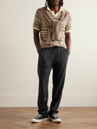 De Bonne Facture - Straight-Leg Wool-Flannel Drawstring Trousers - Gray