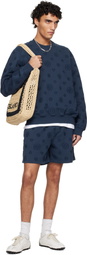 Casablanca Navy Applique Monogram Sweatshirt