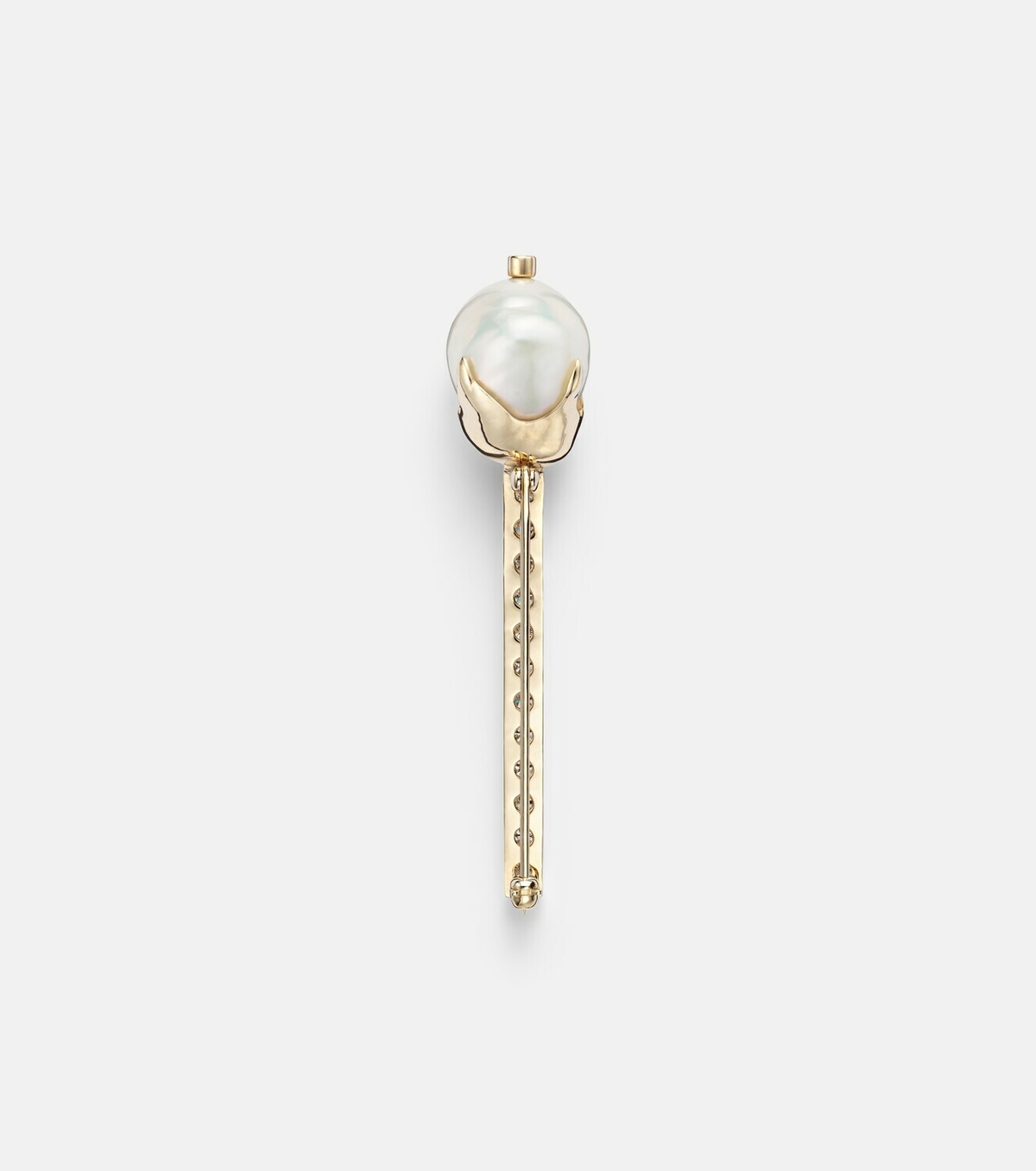 Mateo 14kt gold brooch with diamonds and pearls