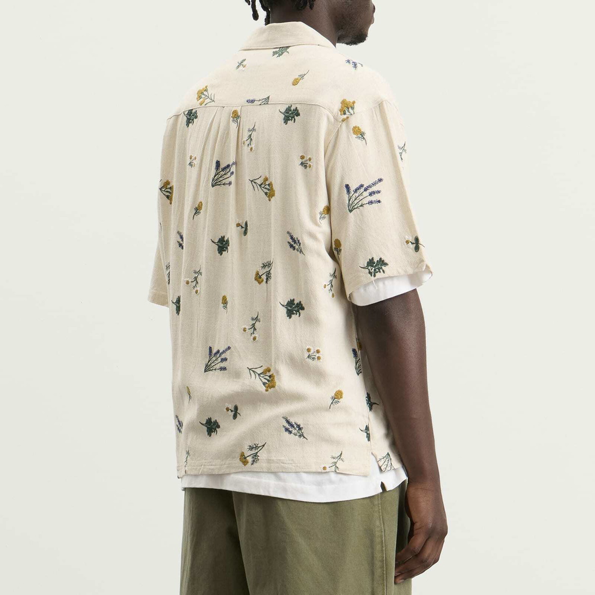 Bound Men's Botanic Shirt in Ecru