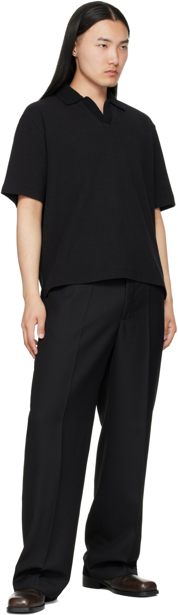 Second/Layer Black Relaxed Primo Trousers