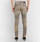 AMIRI - MX1 Skinny-Fit Panelled Distressed Stretch-Denim Jeans - Men - Blue