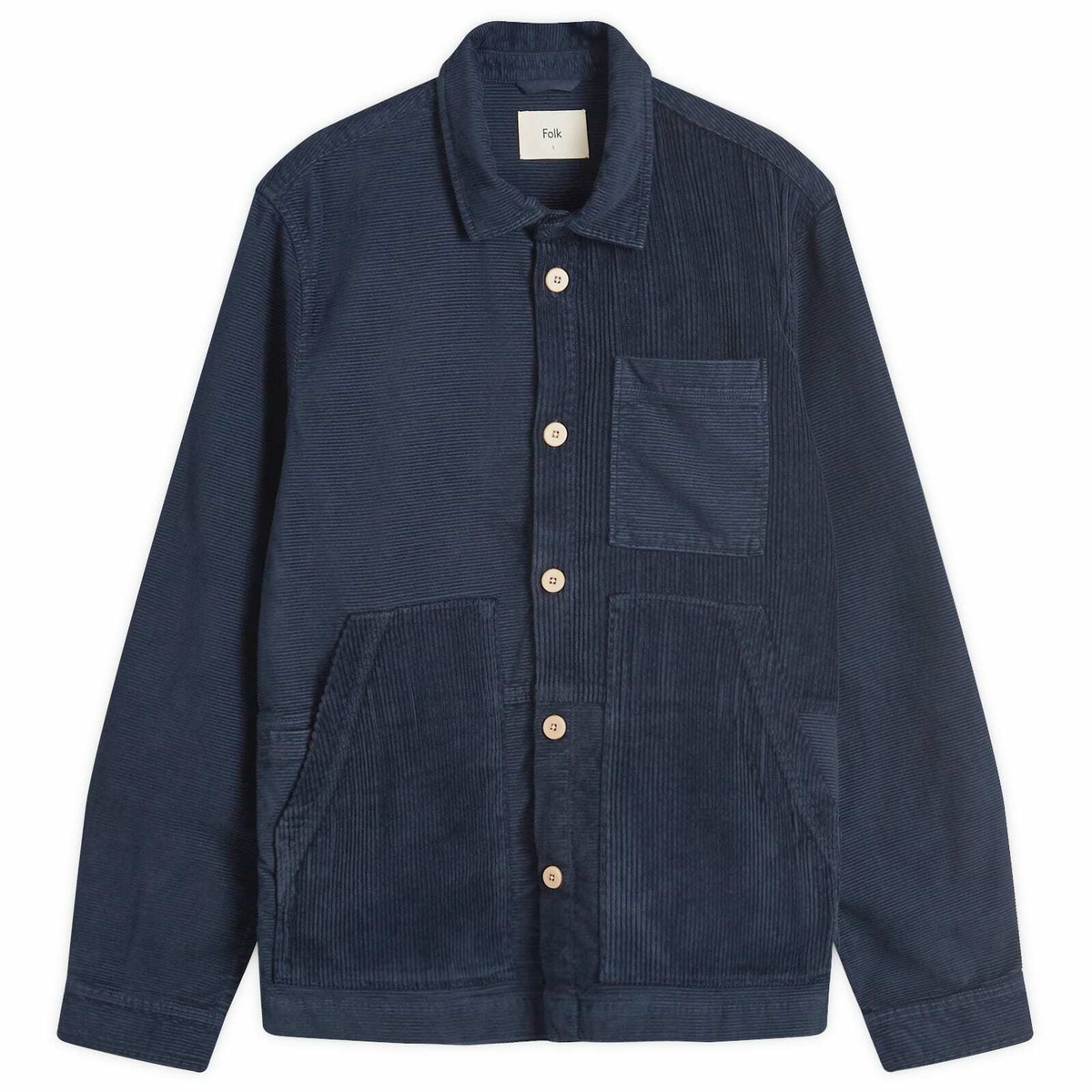 Folk Men's Worker Jacket in Navy Cord Mix Folk
