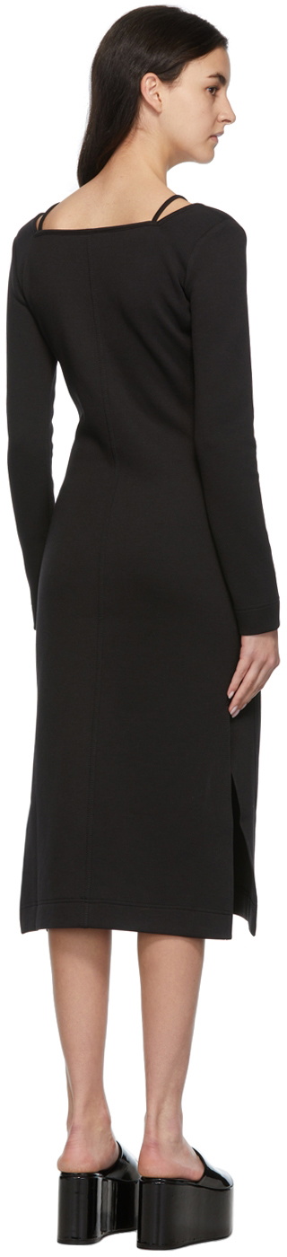 Jersey Square Neck Gown- Black