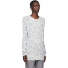 Jil Sander White Jacquard Open Crewneck Sweater