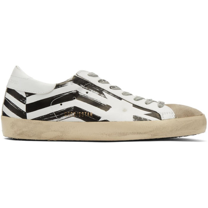 Photo: Golden Goose White and Grey Flag Superstar Sneakers 