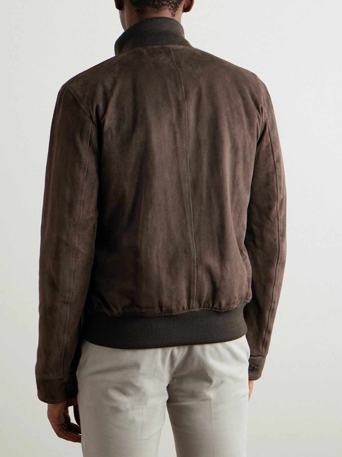 Incotex - Montedoro Padded Suede Jacket - Brown