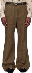 Valentino Brown Glen Check Trousers