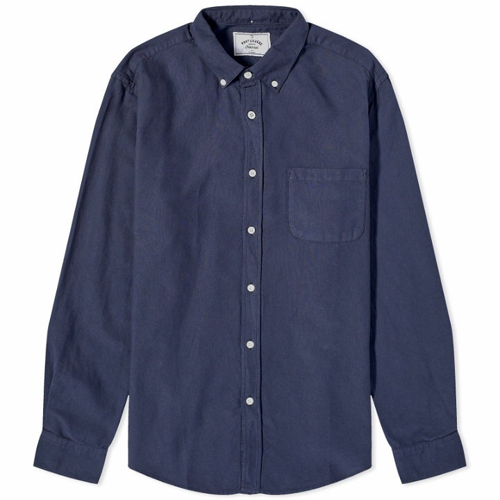 Photo: Portuguese Flannel Men's Belavista Button Down Oxford Shirt in Blue