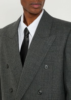 Saint Laurent Double-breasted Wool Blazer Grey