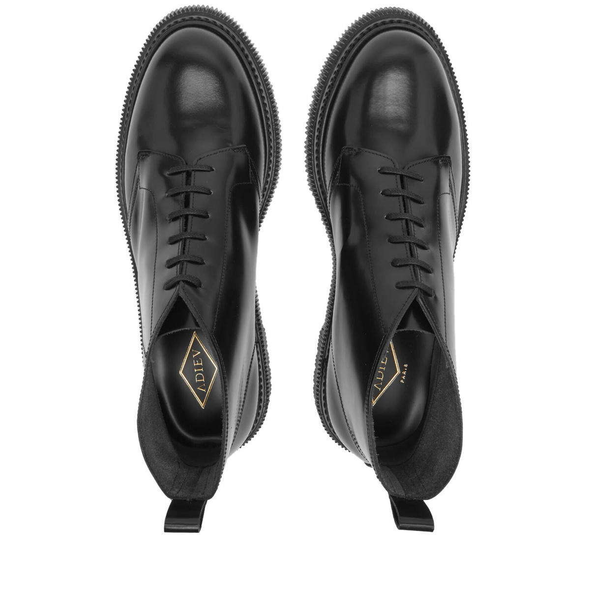 Adieu Men's Type 121 Leather Desert Boot in Black/Ivory Adieu