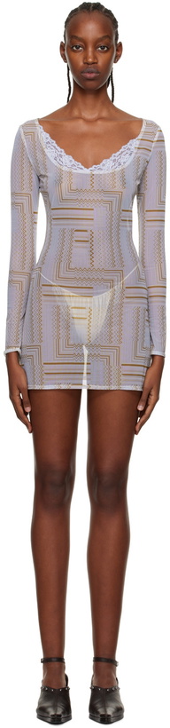 Photo: VAILLANT SSENSE Exclusive Blue Sheer Minidress