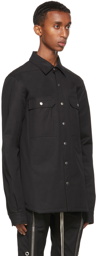 Rick Owens Black Poplin Outershirt Jacket
