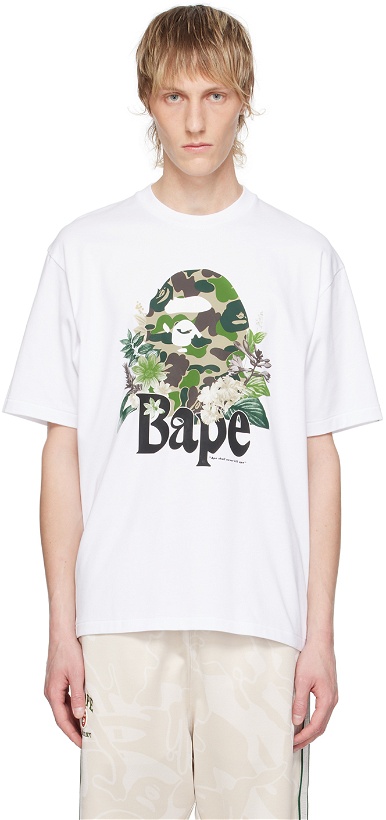 Photo: BAPE White Flora Big Ape Head T-Shirt