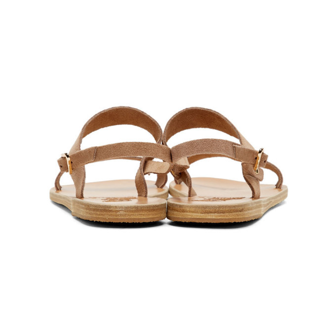 Ancient Greek Sandals Tan Suede Clio Sandals Ancient Greek Sandals