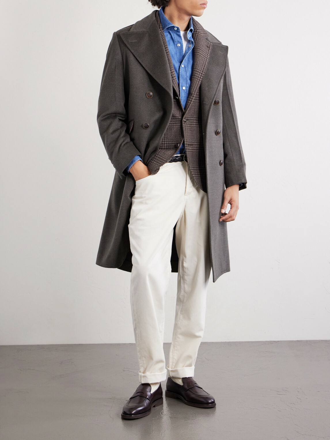 Brunello Cucinelli - Houndstooth Cashmere Blazer - Brown