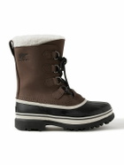 Sorel - CARIBOU™ Faux Shearling-Trimmed Nubuck and Rubber Snow Boots - Brown
