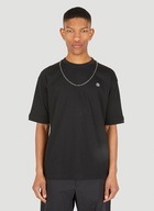 Chain Logo Embroidered T-Shirt in Black