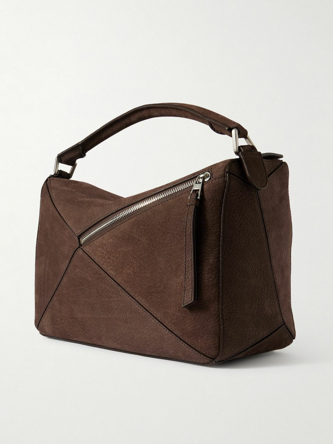 LOEWE - Puzzle Edge Large Logo-Debossed Nubuck Messenger Bag